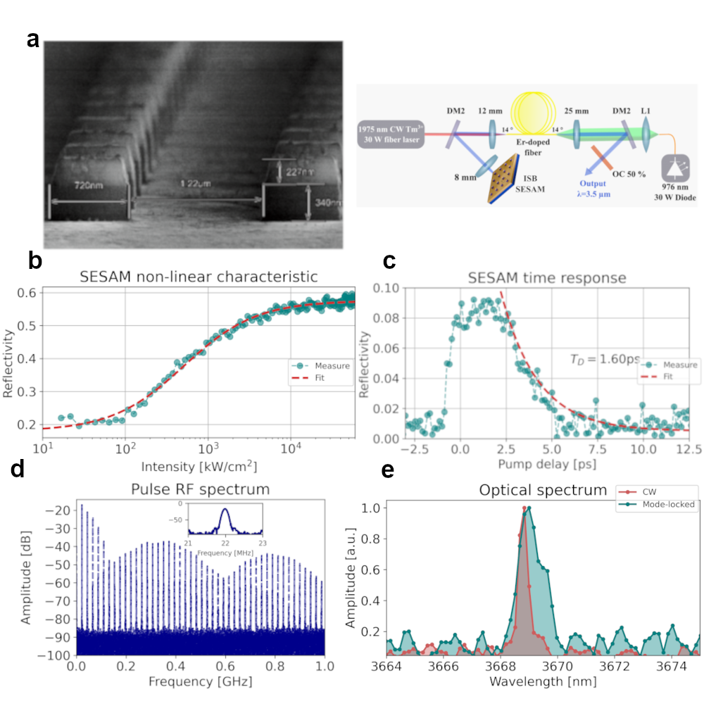 Mid-IR SESAMs for fiber lasers mode-locking at 3.6 um based on intersubband transitions in strong coupling